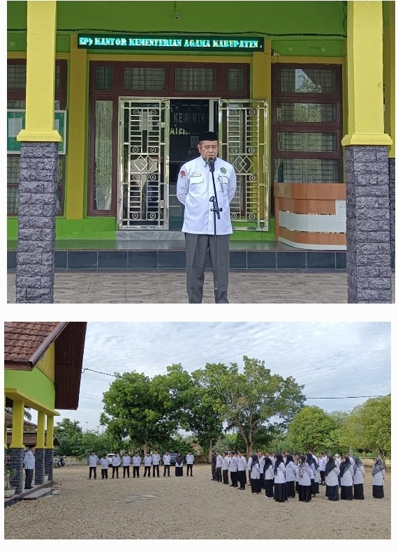 KA. MIN 7 ACEH TAMIANG IKUTI KEGIATAN APEL PAGI DIHALAMAN KANTOR KEMENTERIAN AGAMA KAB. ACEH TAMIANG