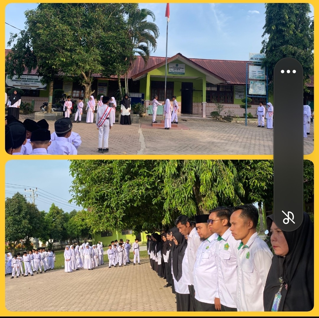 MIN 7 ACEH TAMIANG GELAR UPACARA BENDERA RUTIN SETIAP HARI SENIN